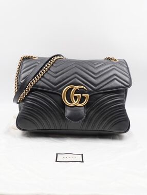 CG51 💗 Gucci Calfskin Matelasse Large GG Marmont Shoulder Bag